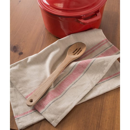 DII® Red French Stripe Woven Dishtowel, 3ct.